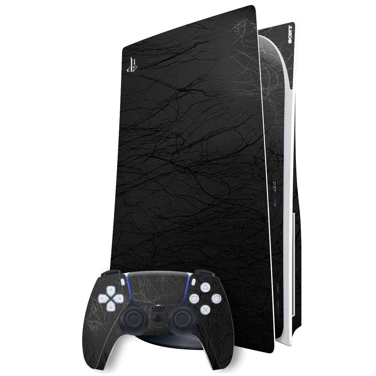 PlayStation 5 (PS5) DISC Edition LUXURIA BLACK WEB Textured Skin