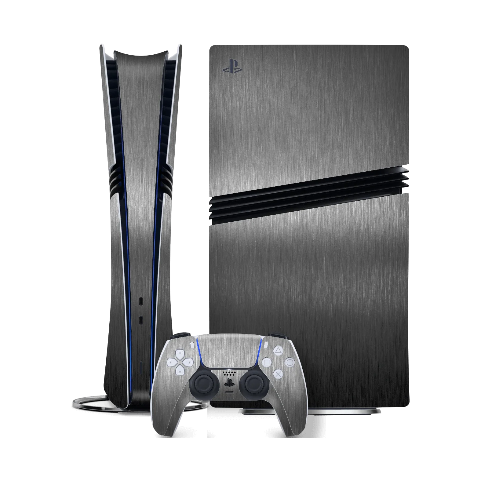 PS5 Pro BRUSHED TITANIUM Metallic Skin
