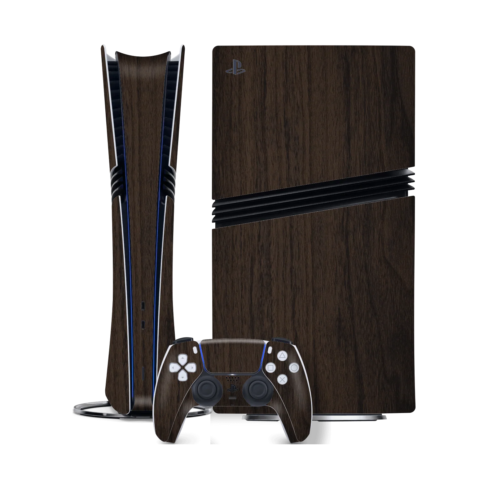 PS5 Pro LUXURIA Textured DARK WALNUT Skin