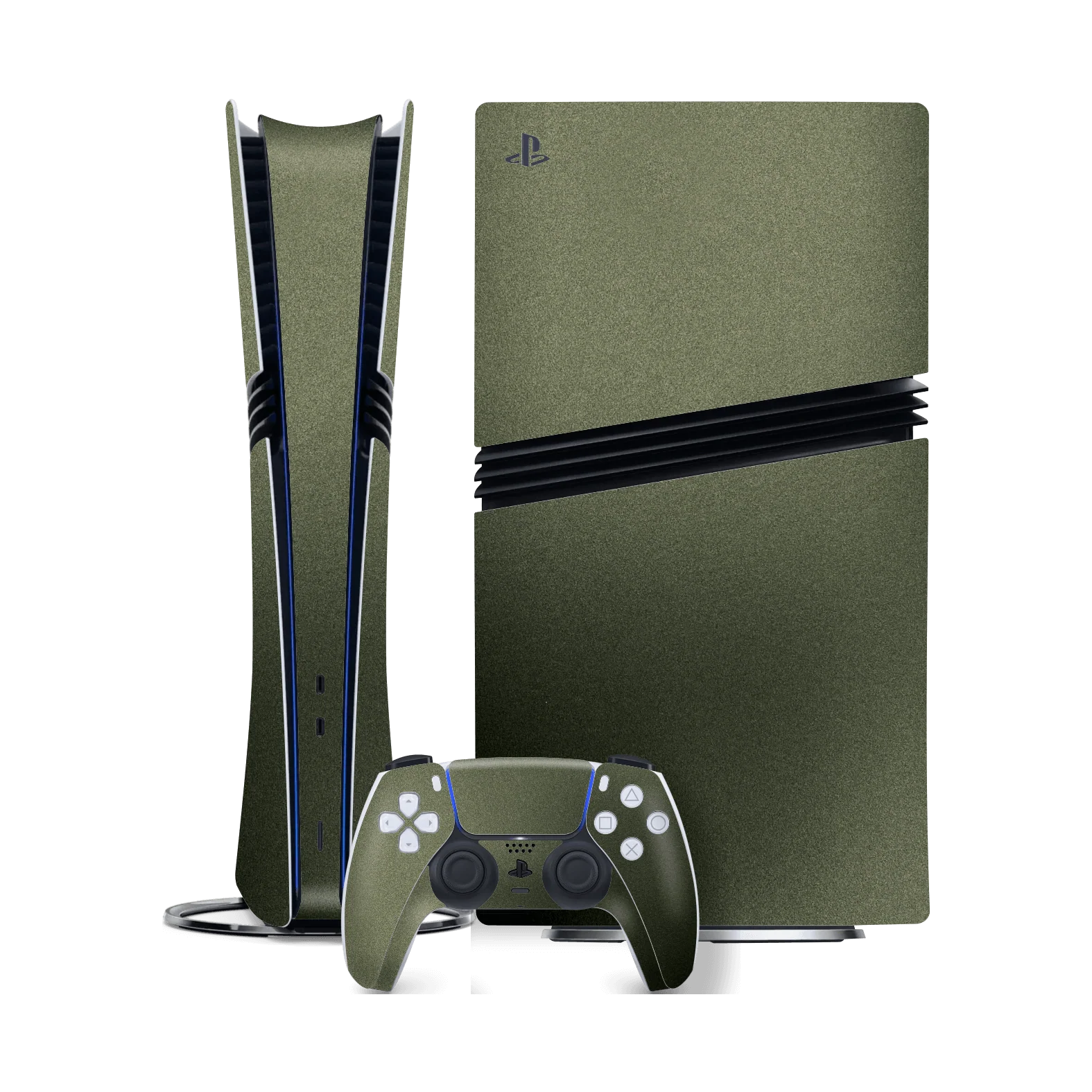 PS5 Pro Military Green Metallic Skin