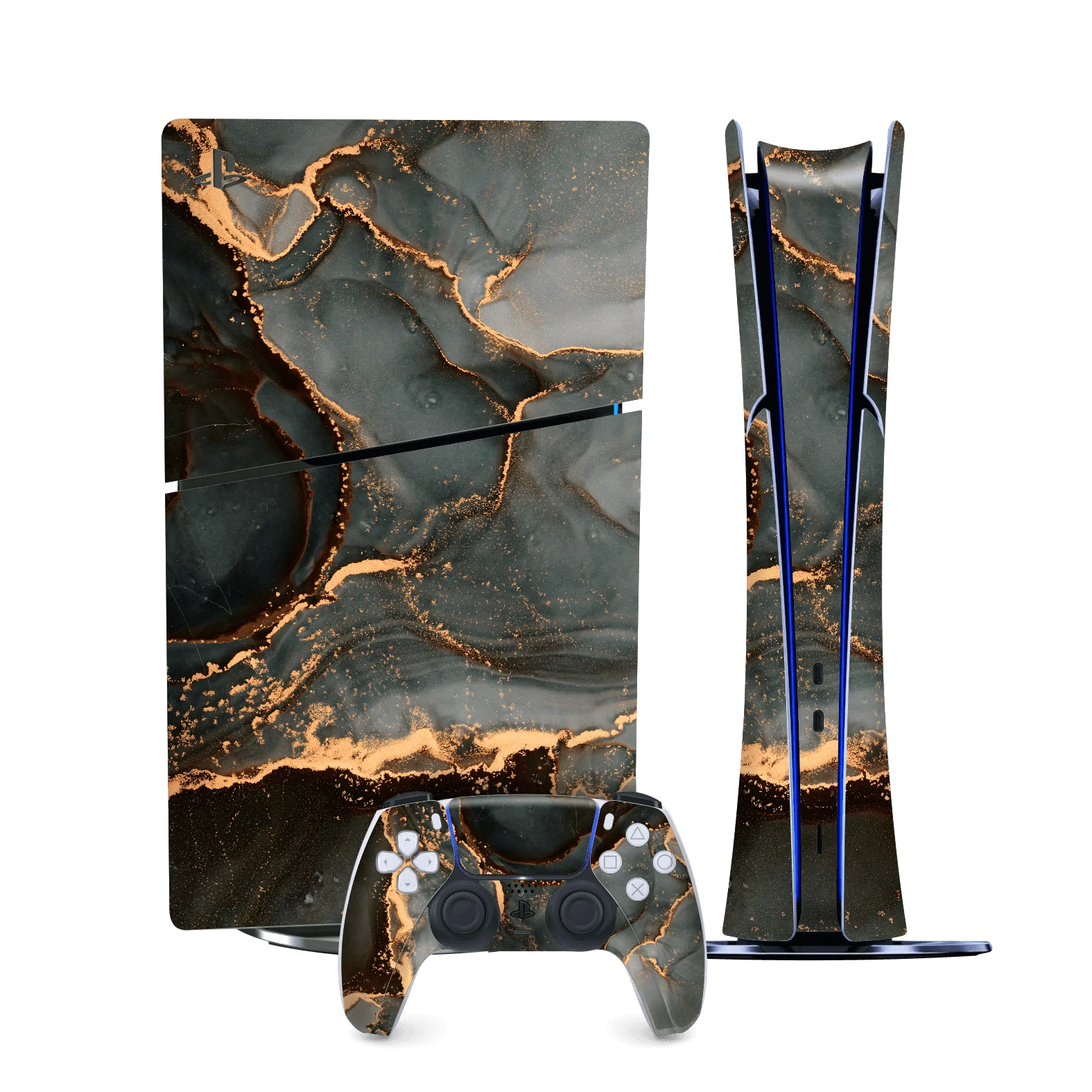 PS5 Slim (Digital Edition) SIGNATURE AGATE GEODE Deep Forest Skin