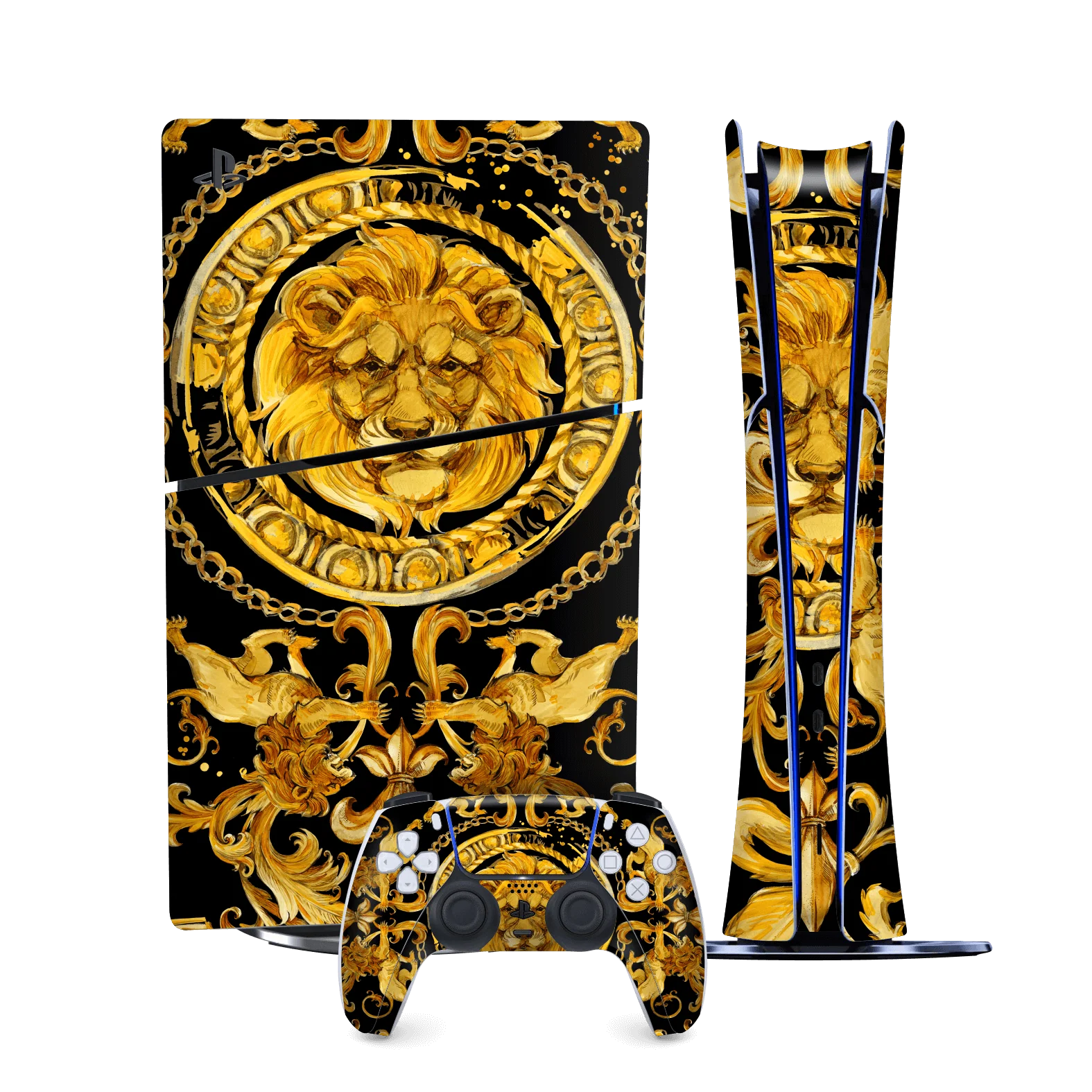 PS5 Slim (Digital Edition) SIGNATURE Baroque Gold Ornaments Skin