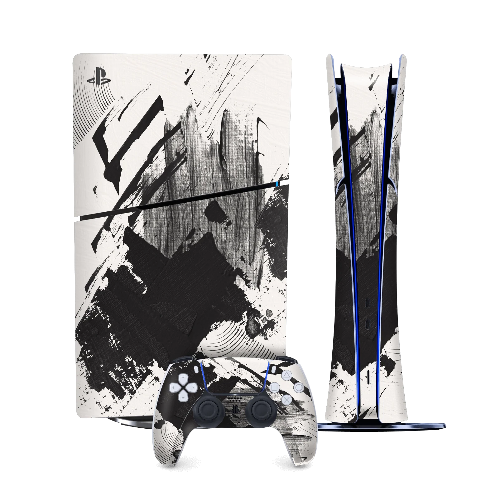 PS5 Slim (Digital Edition) SIGNATURE Black & White Madness Skin
