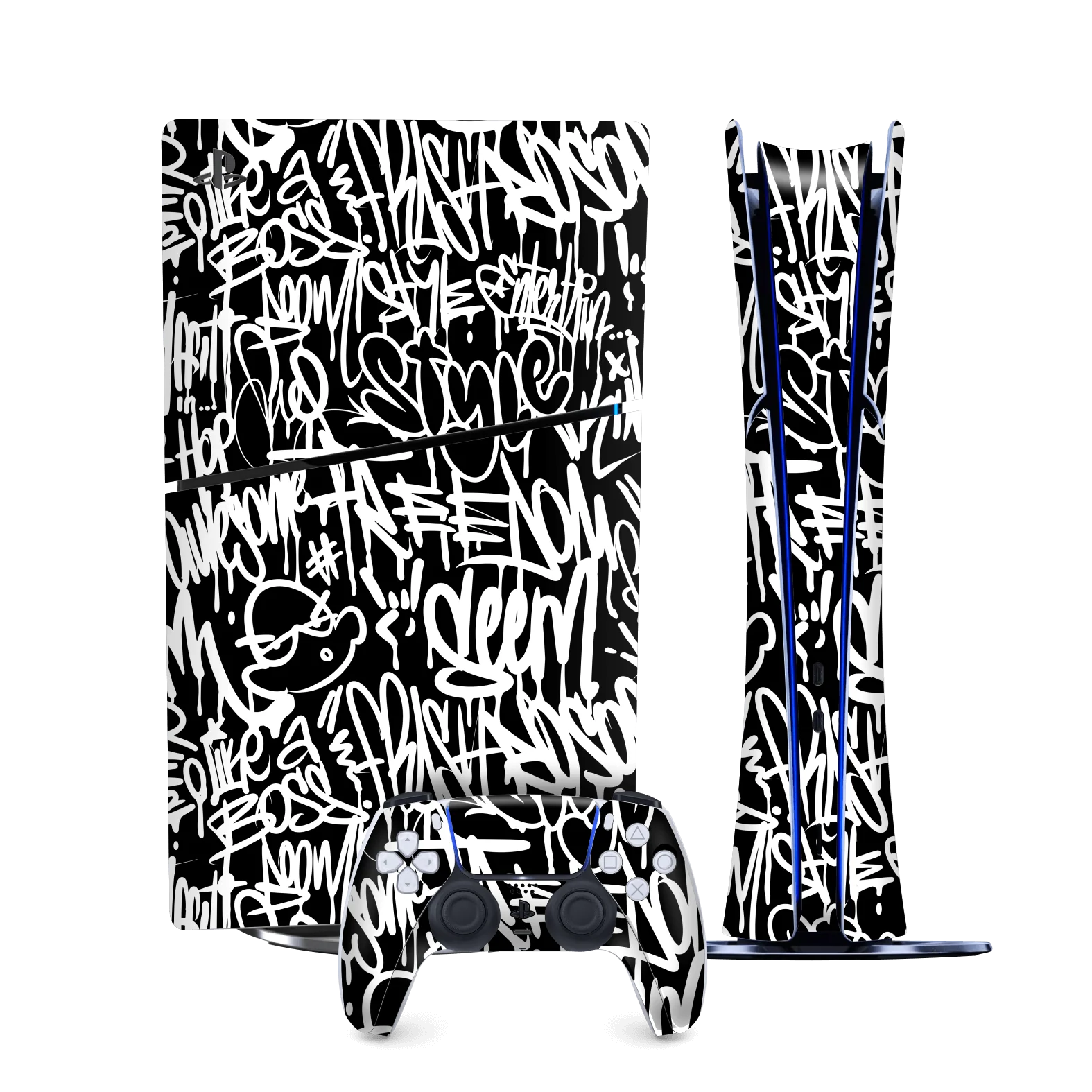 PS5 Slim (Digital Edition) SIGNATURE Monochrome Graffiti Skin