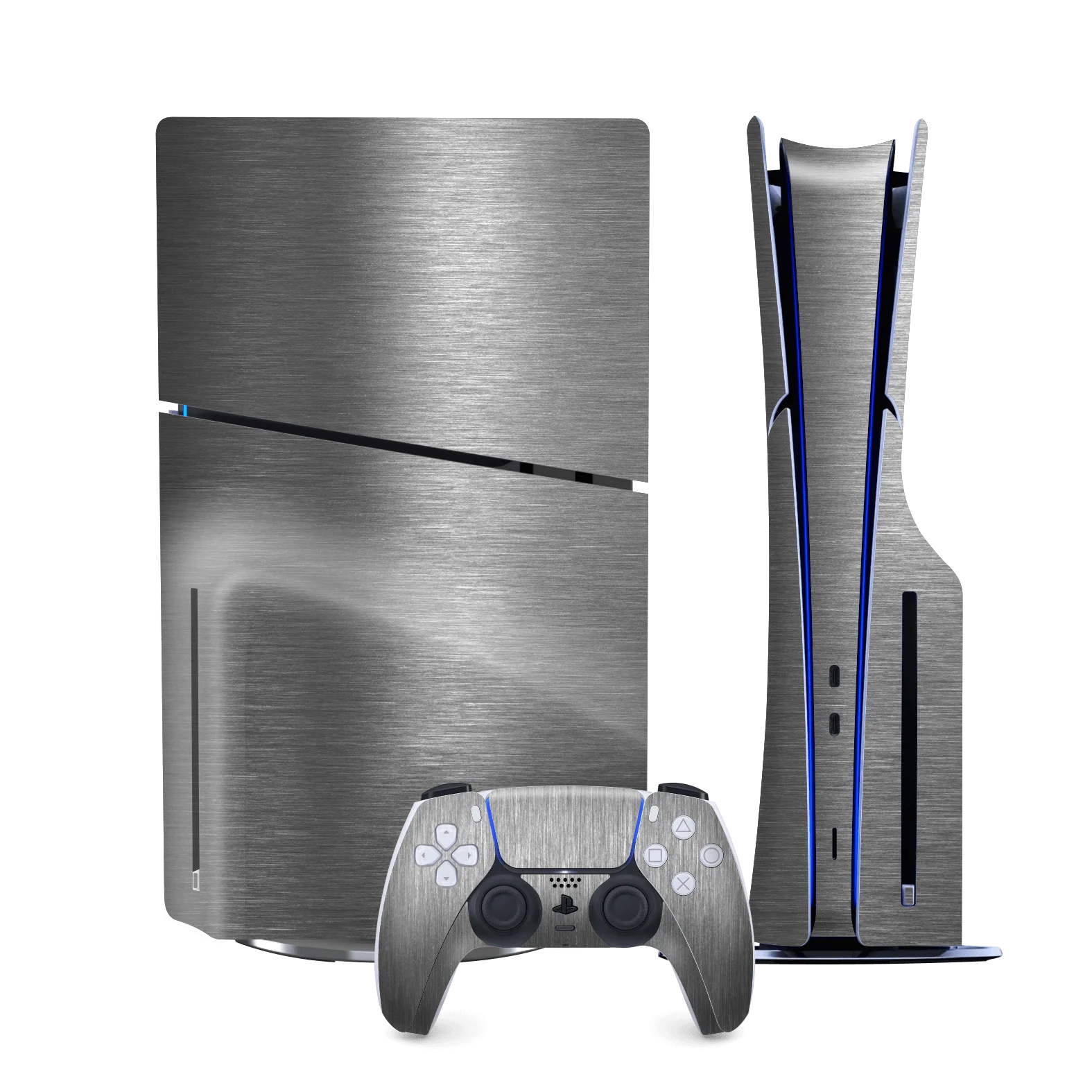 PS5 Slim (DISC Edition) BRUSHED TITANIUM Metallic Skin