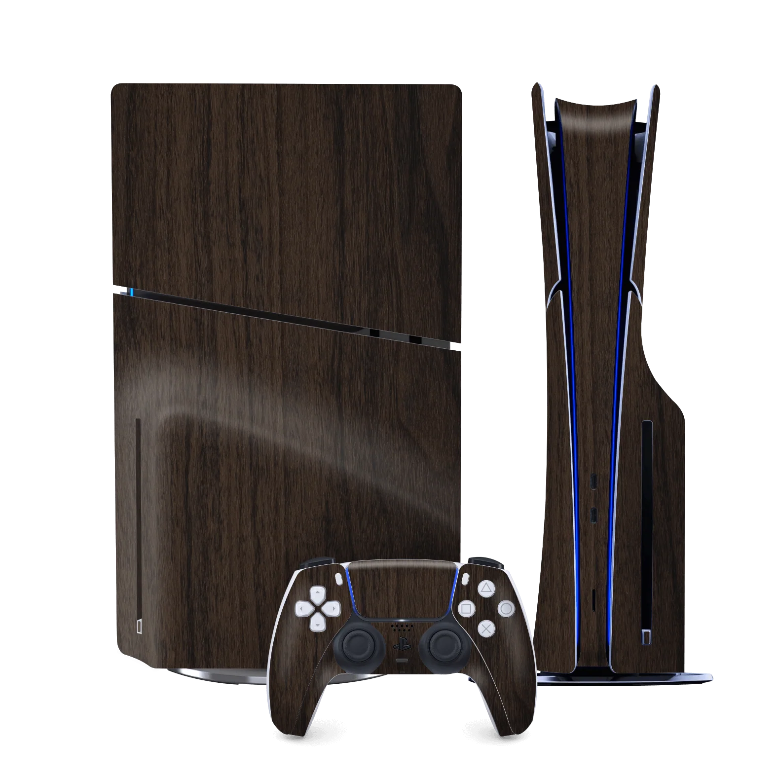 PS5 Slim (DISC Edition) LUXURIA Textured DARK WALNUT Skin