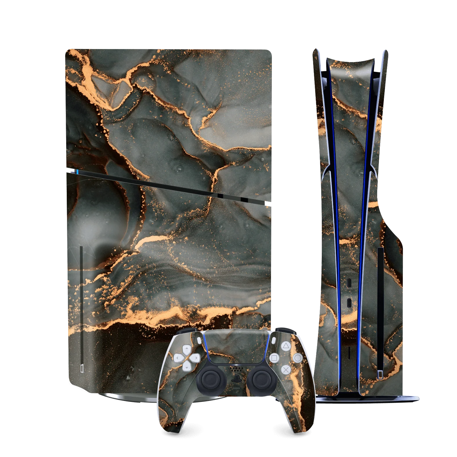PS5 Slim (DISC Edition) SIGNATURE AGATE GEODE Deep Forest Skin