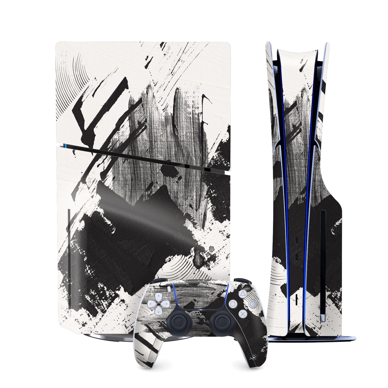 PS5 Slim (DISC Edition) SIGNATURE Black & White Madness Skin