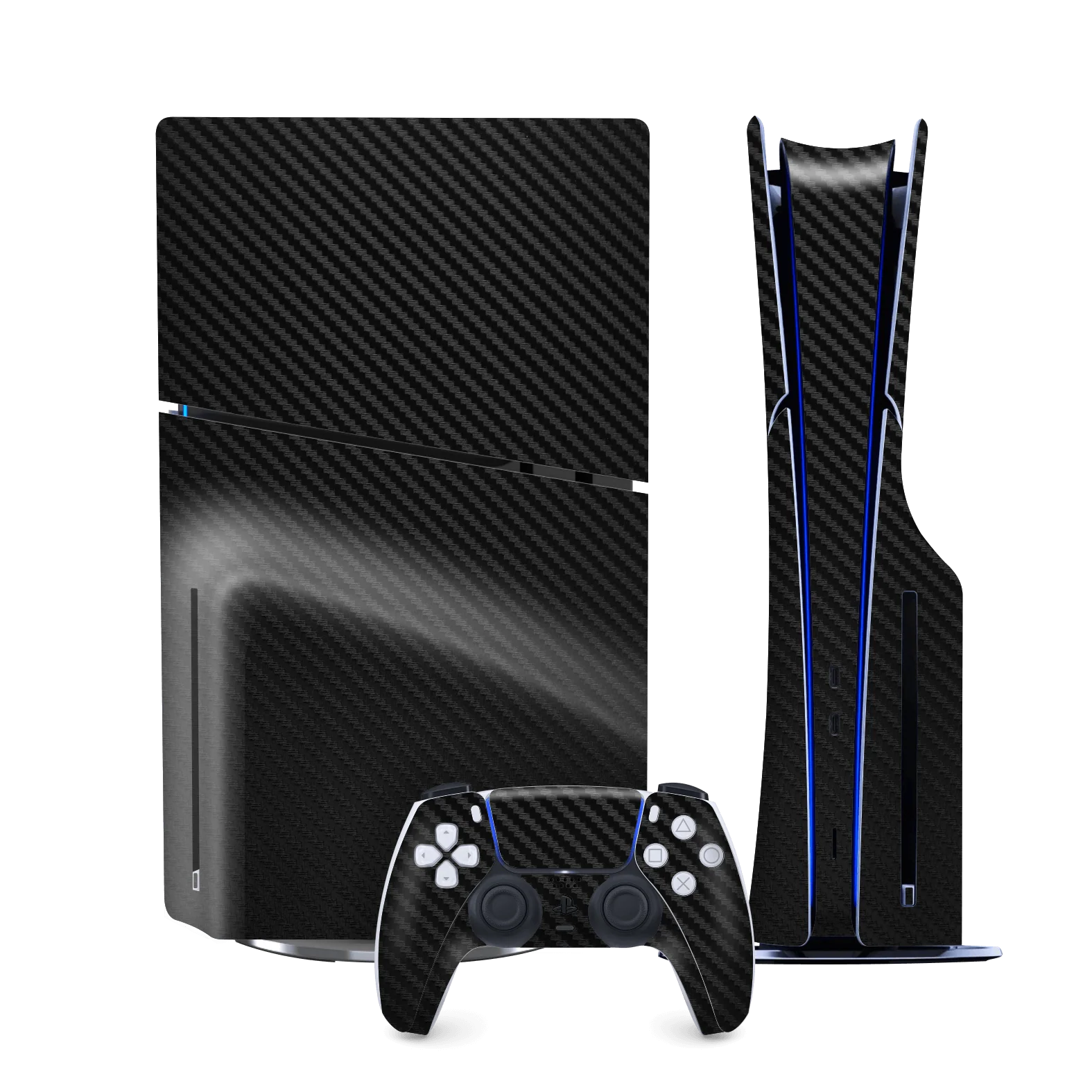 PS5 Slim (DISC Edition) Textured CARBON Fibre Skin - BLACK