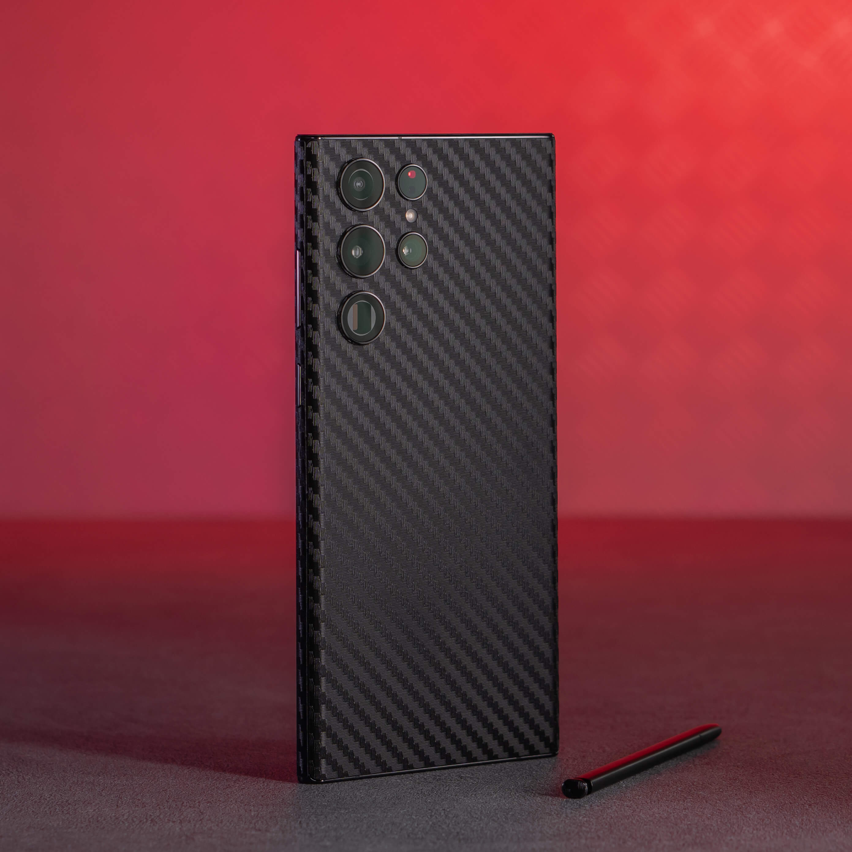 Samsung Galaxy S22 ULTRA - Textured CARBON Fibre Skin - BLACK - Image 2