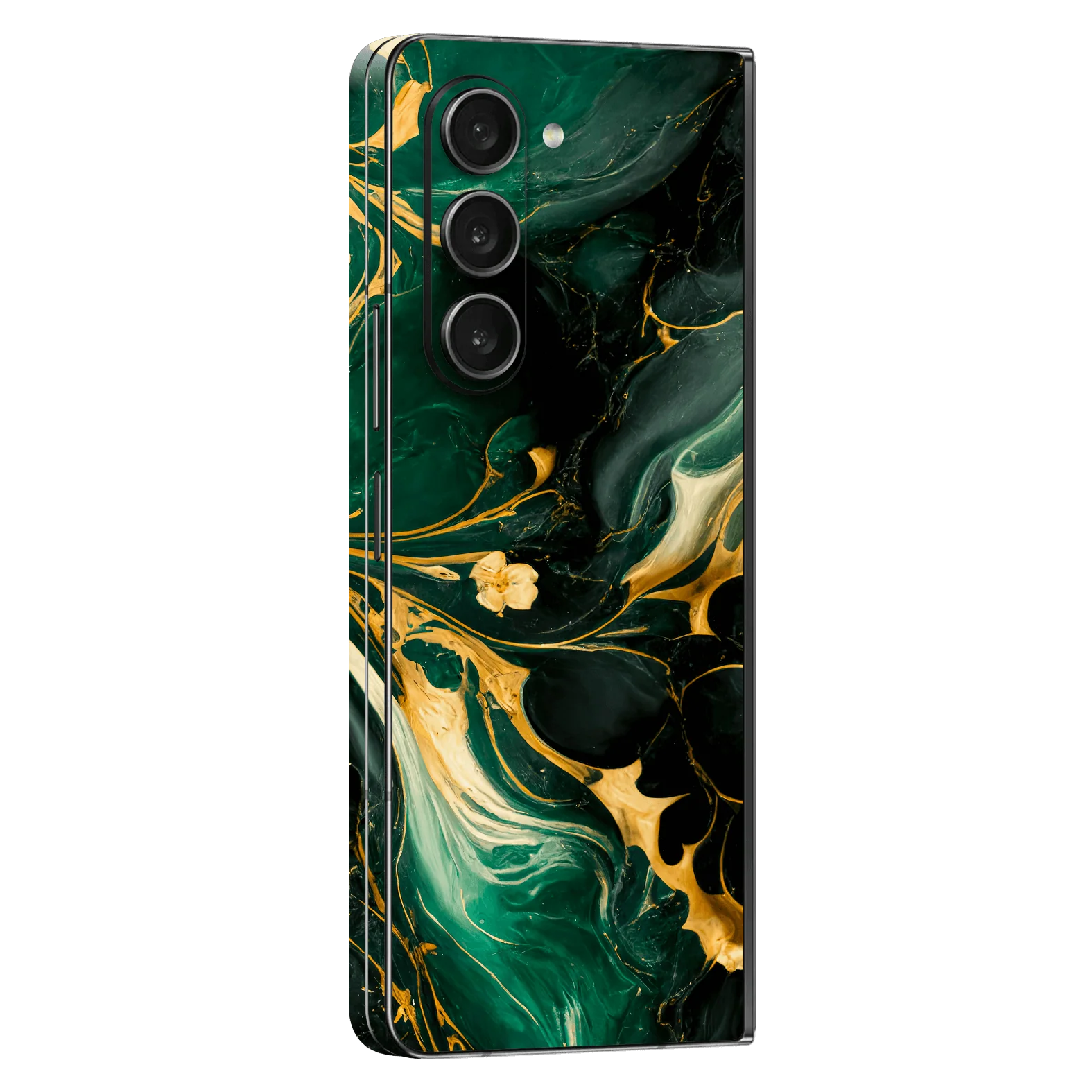 Samsung Galaxy Z FOLD 5 SIGNATURE AGATE GEODE Royal Green-Gold Skin