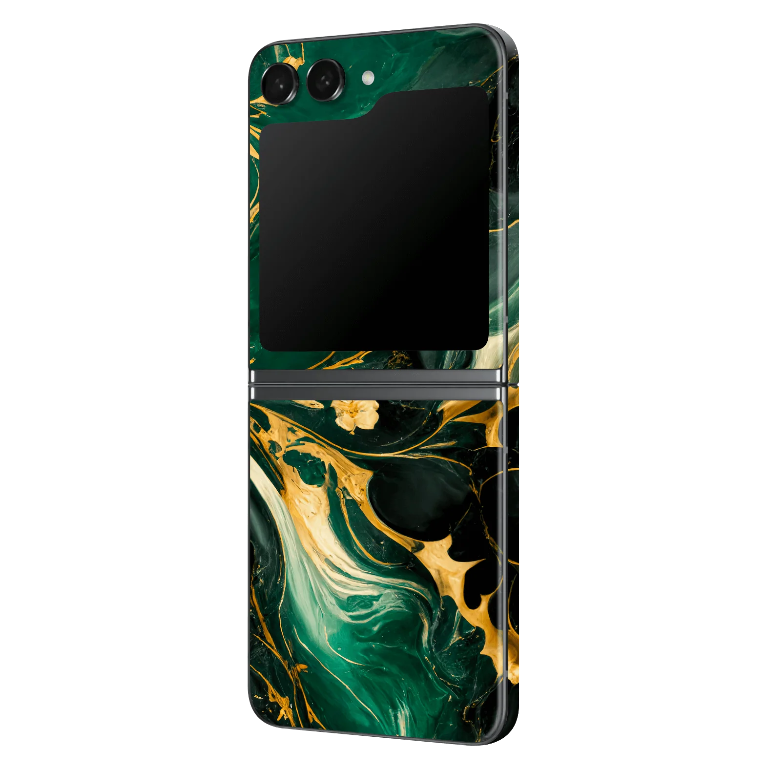 Samsung Z Flip 5 SIGNATURE AGATE GEODE Royal Green-Gold Skin