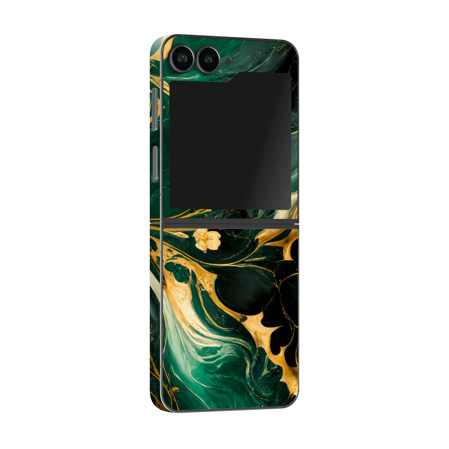 Samsung Z Flip 6 SIGNATURE AGATE GEODE Royal Green-Gold Skin