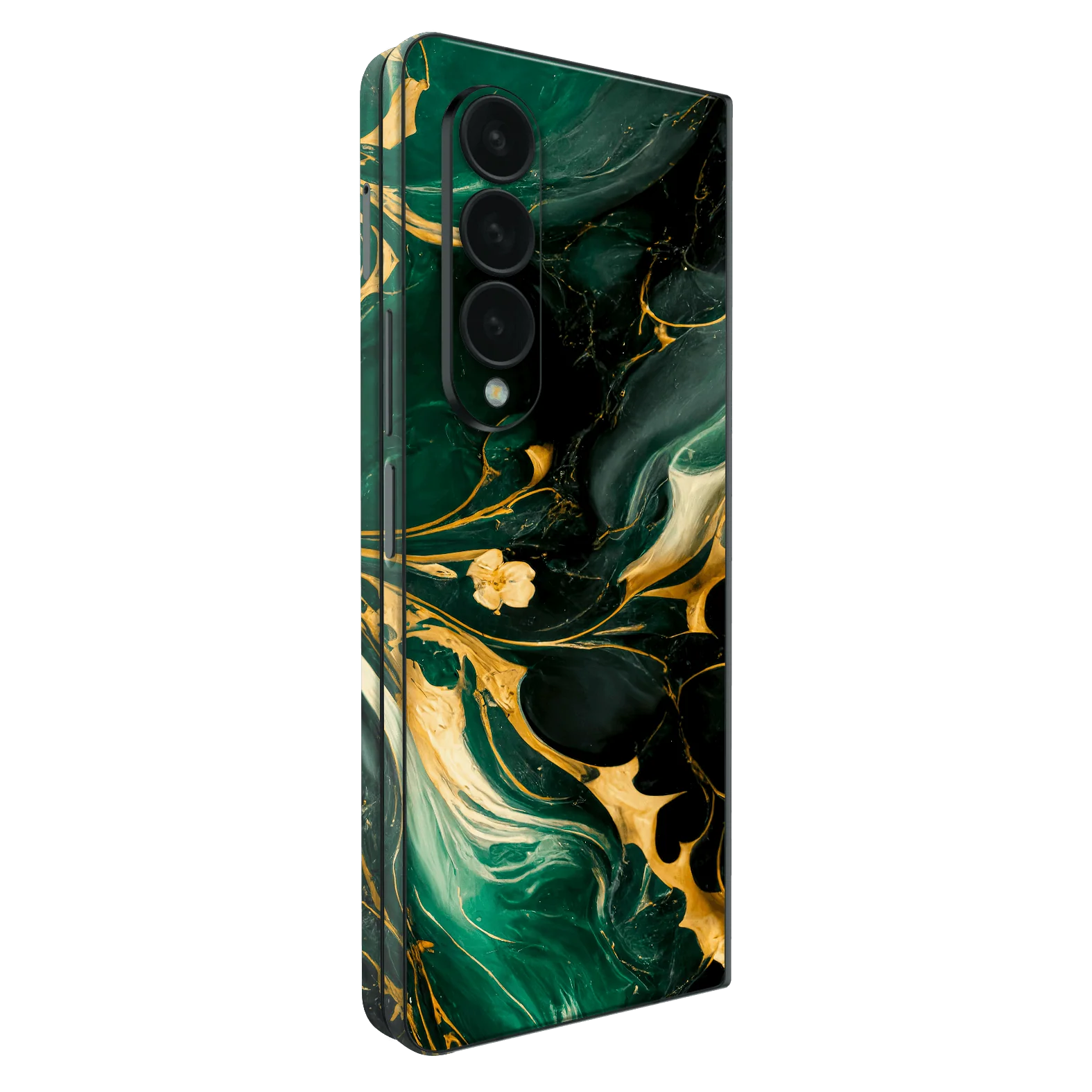 Samsung Z FOLD 4 SIGNATURE AGATE GEODE Royal Green-Gold Skin