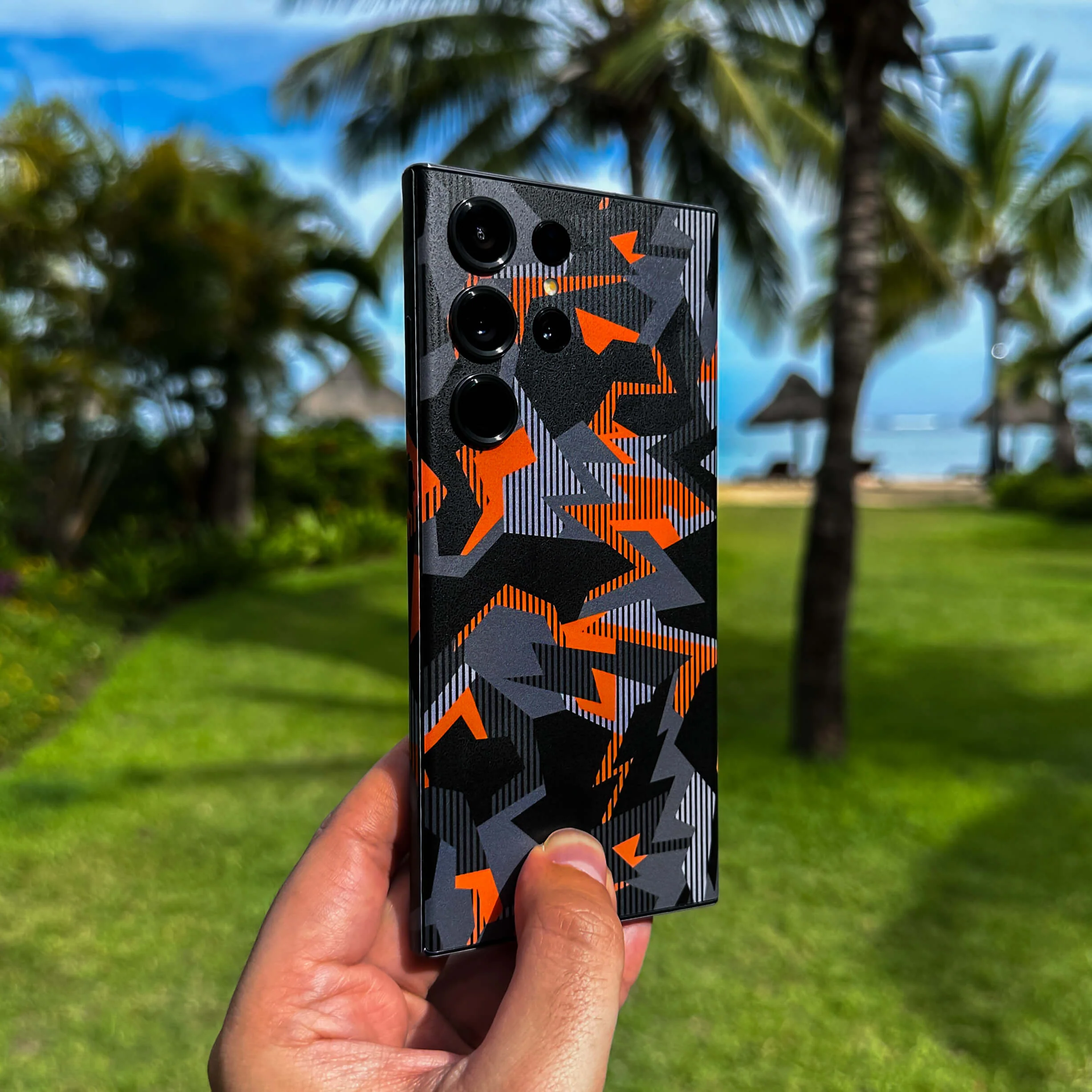 Google Pixel 8a SIGNATURE Sharp-Edged Orange CAMO Skin - Image 4