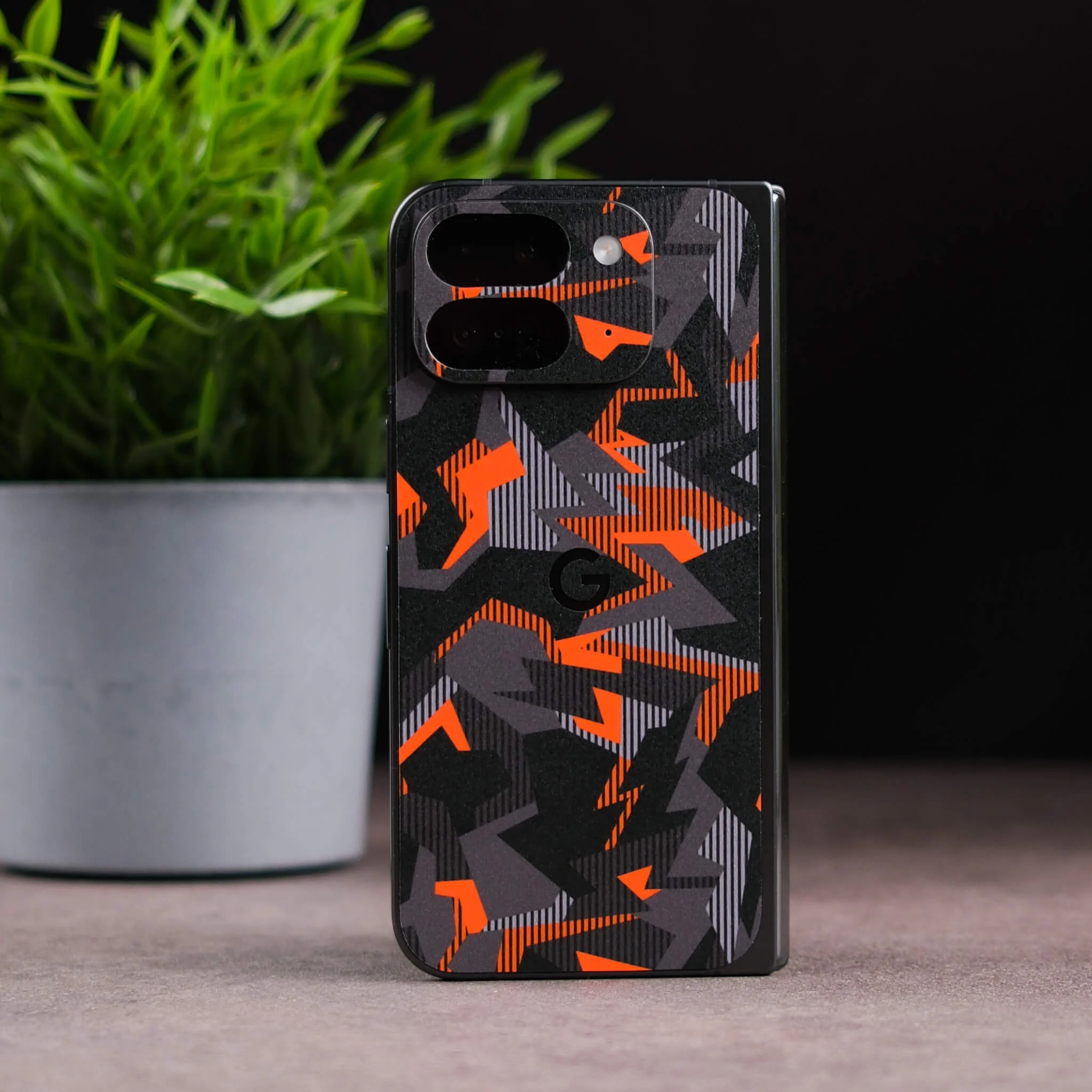 Google Pixel 8a SIGNATURE Sharp-Edged Orange CAMO Skin - Image 6