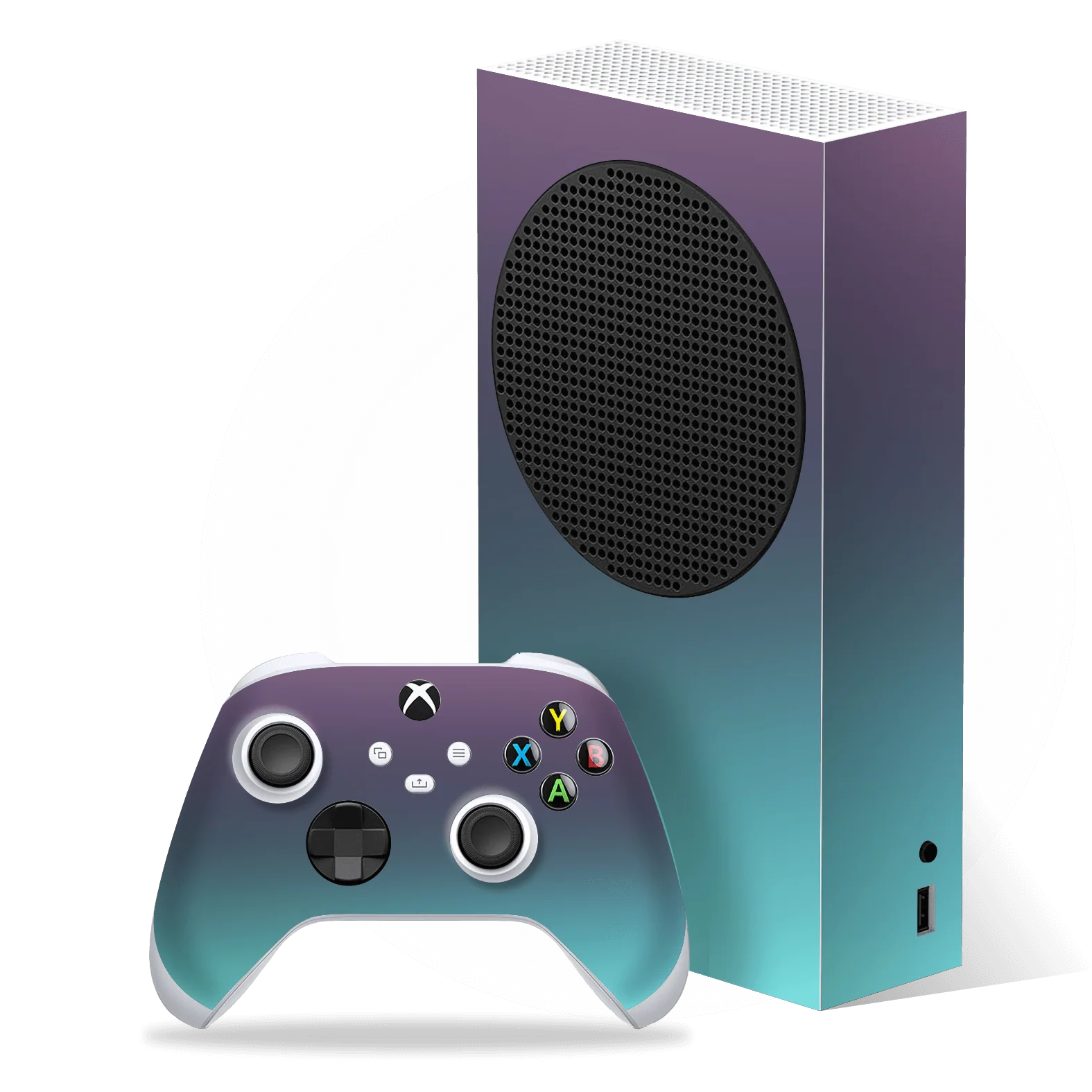Xbox SERIES S CHAMELEON TURQUOISE LAVENDER Matt Metallic Skin