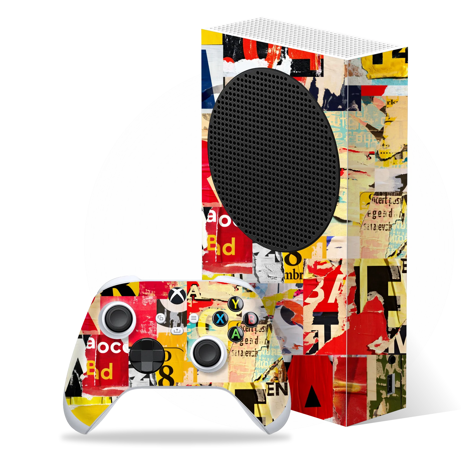 Xbox SERIES S SIGNATURE Retro Paper Collage Skin