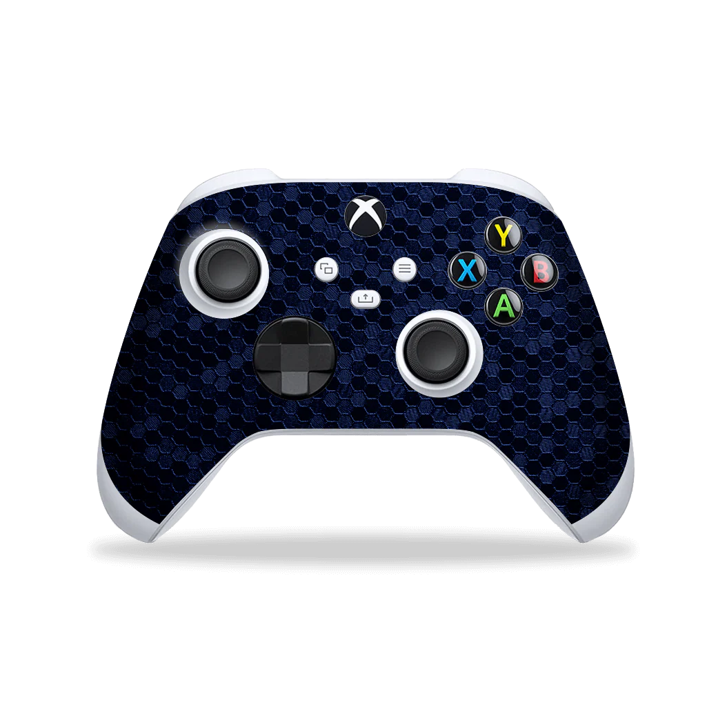XBOX Series X CONTROLLER Skin - LUXURIA 3D TEXTURED Navy Blue HONEYCOMB