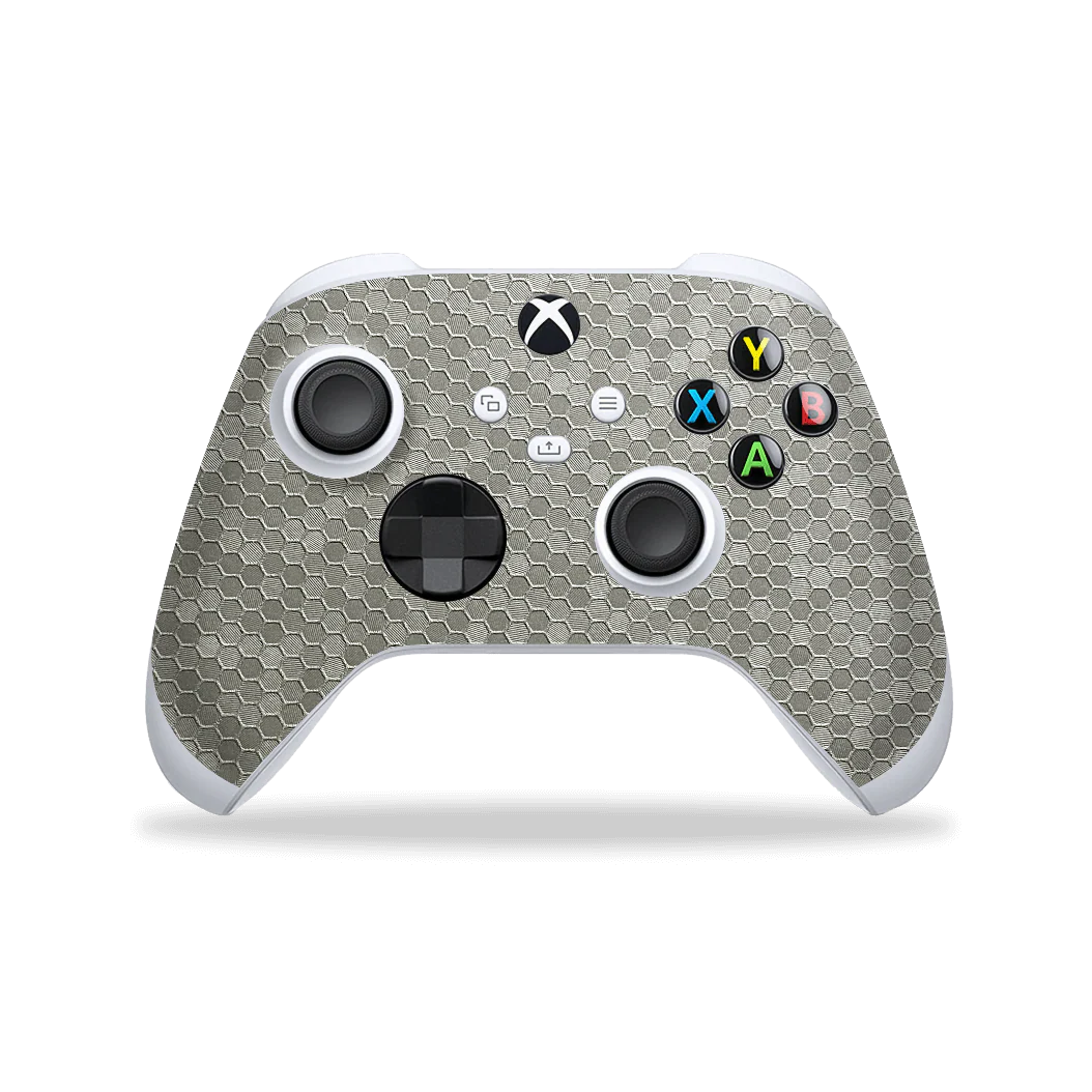 XBOX Series X CONTROLLER Skin - LUXURIA 3D TEXTURED SILVER HONEYCOMB