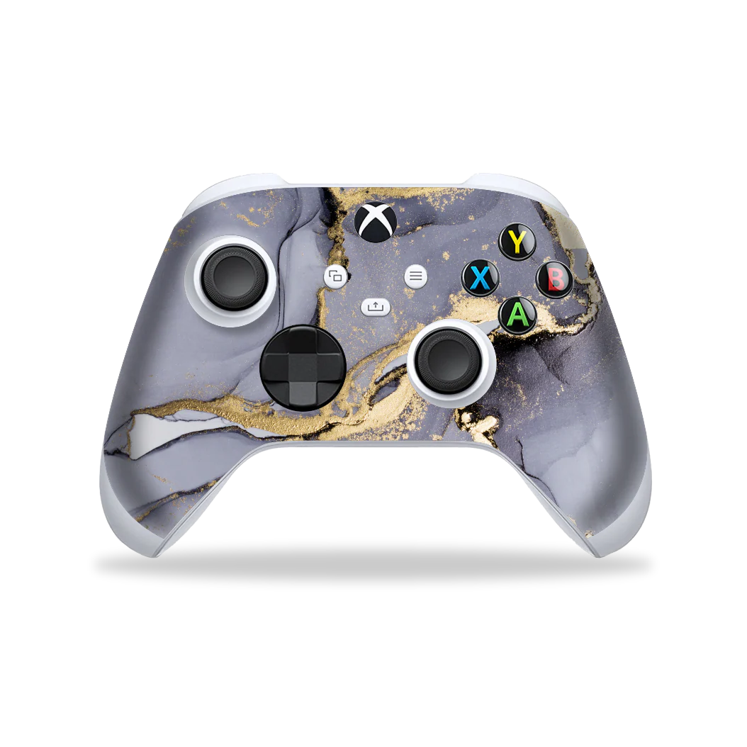 XBOX Series X CONTROLLER Skin - SIGNATURE AGATE GEODE Pastel Grey-Gold