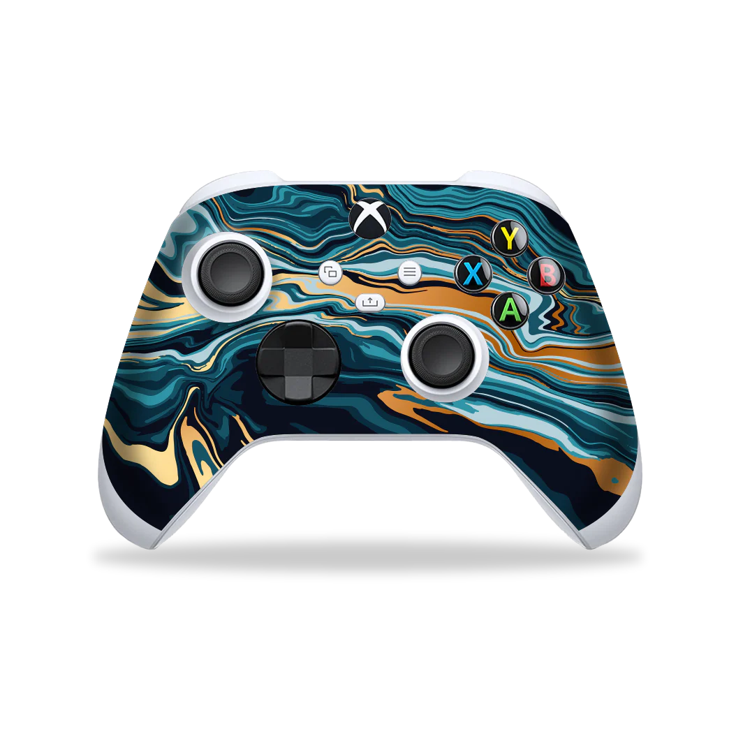 XBOX Series X CONTROLLER Skin - SIGNATURE Indigo-Gold Liquid