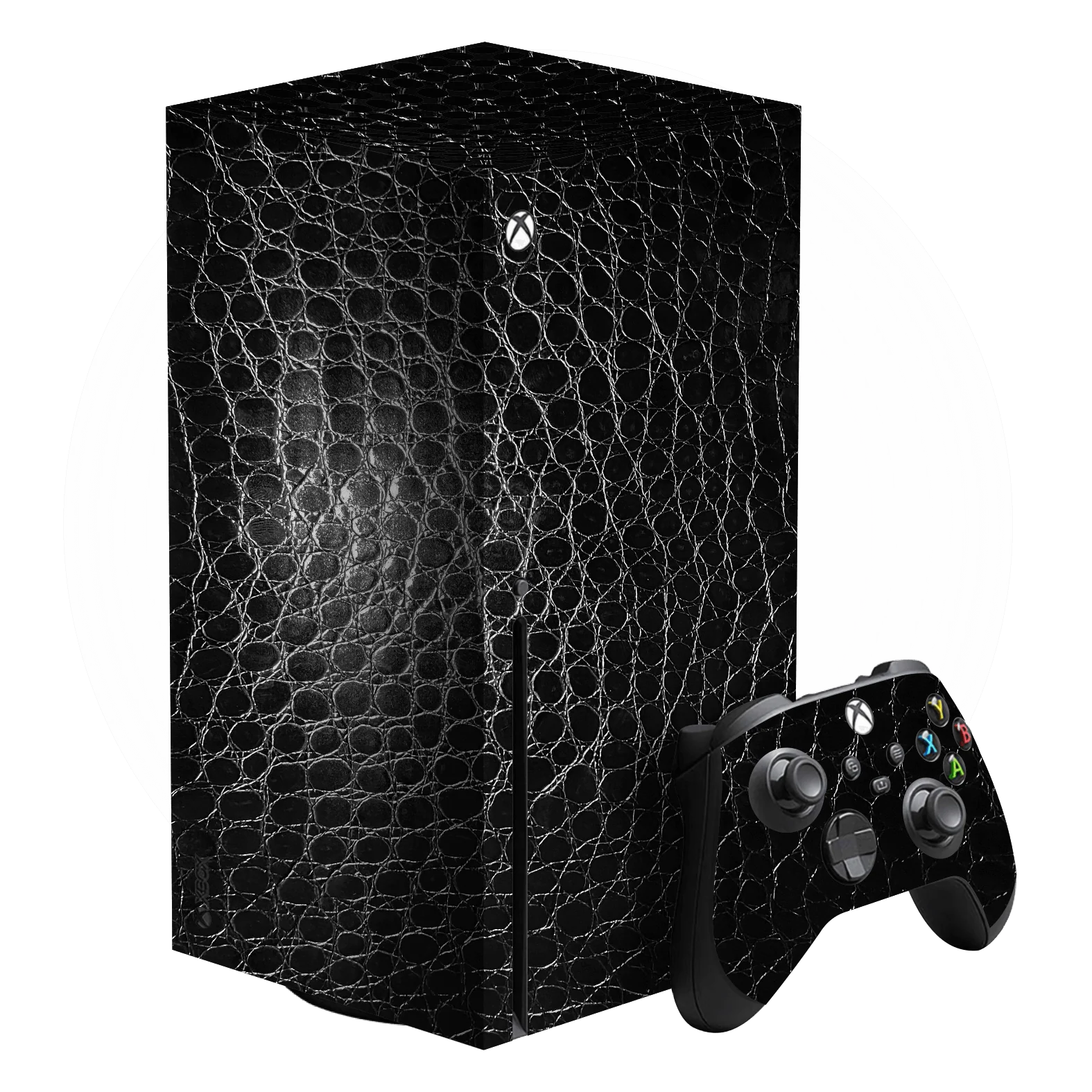 XBOX Series X LUXURIA BLACK ALLIGATOR Leather Skin
