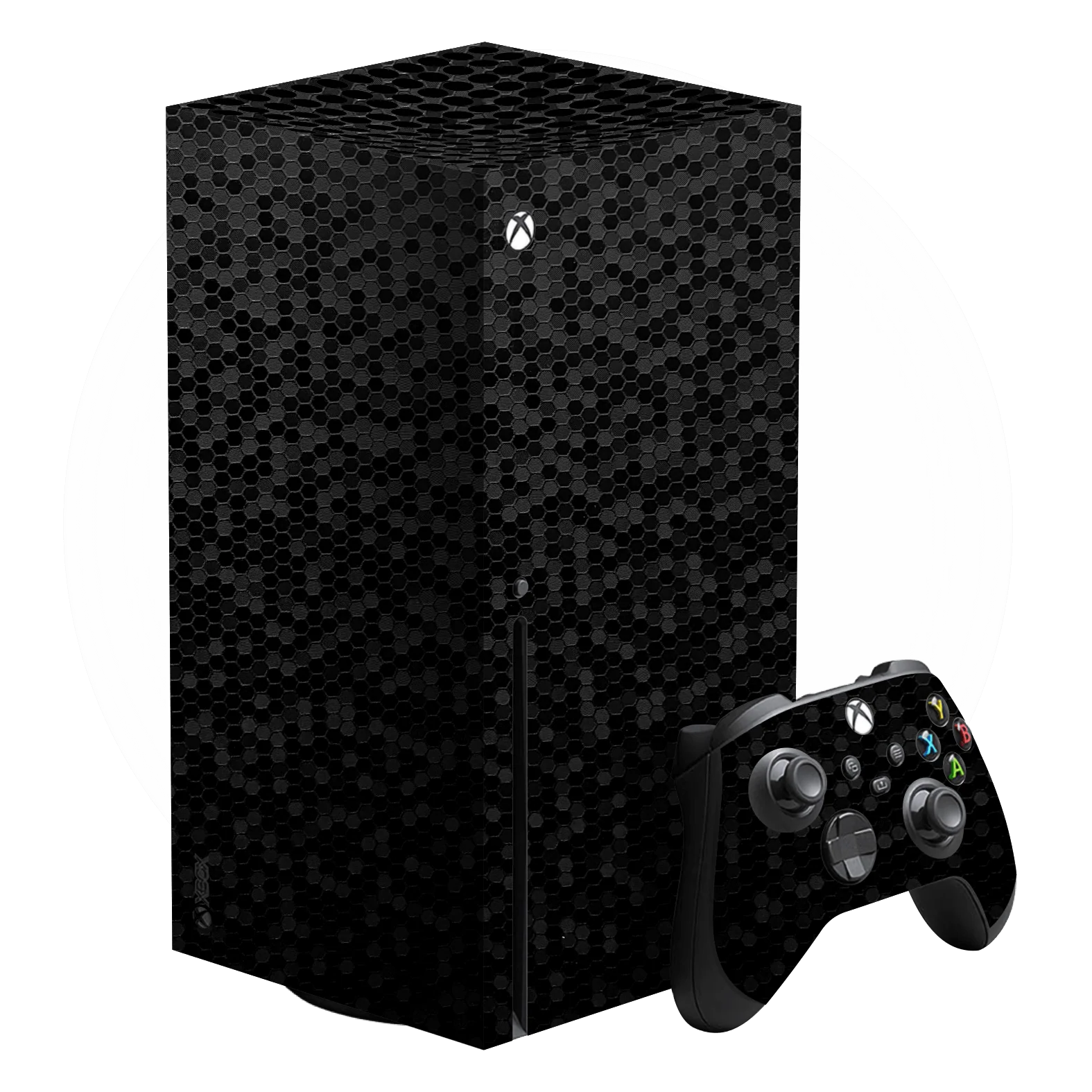 XBOX Series X LUXURIA BLACK HONEYCOMB 3D TEXTURED Skin